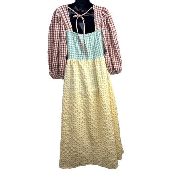 ASOS Women's Multi-Color Plaid Gingham Maxi Dress Size 12 - Picture 4 of 9
